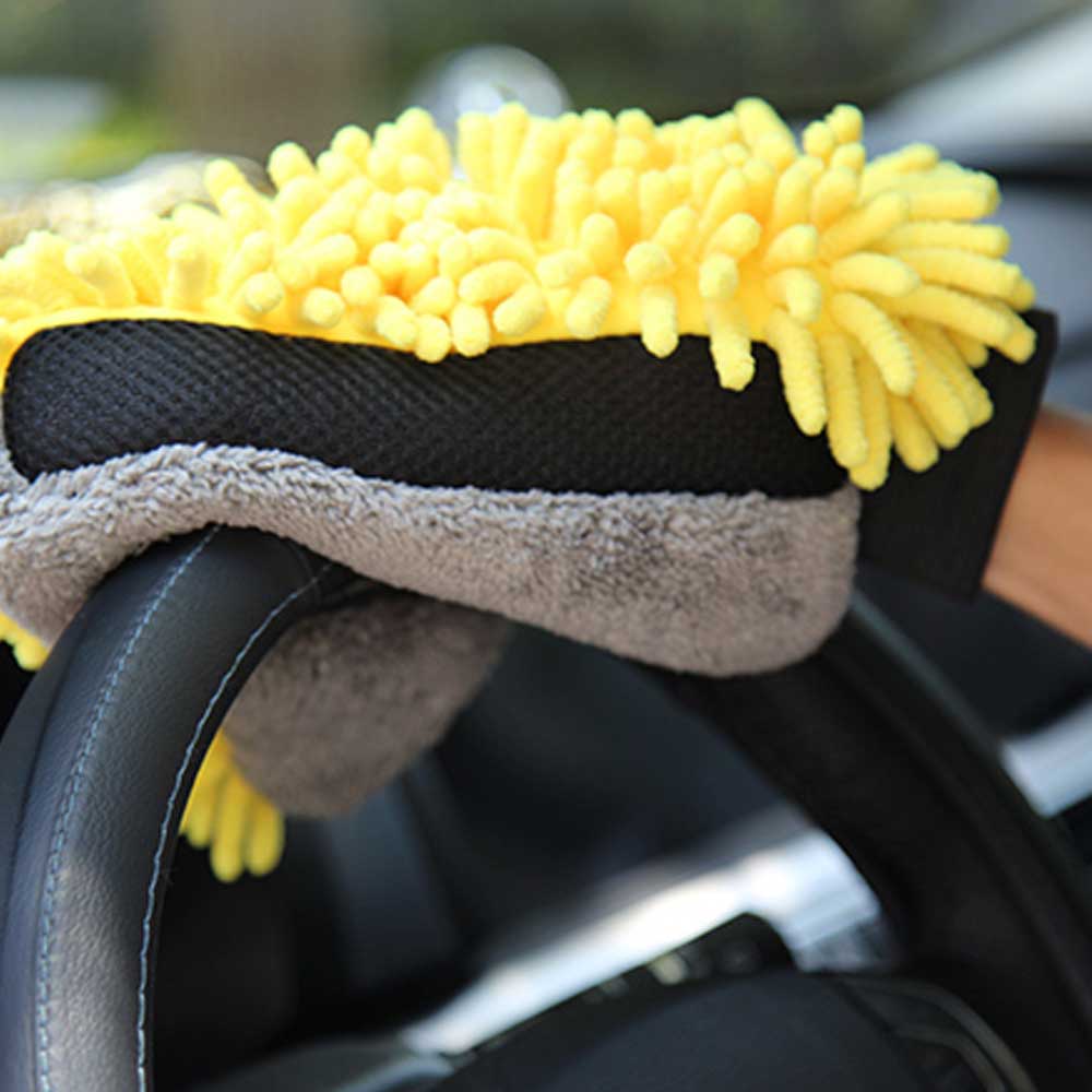 Car Wash Glove Coral Mitt Soft Anti-scratch for Car Wash Multifunction Thick Cleaning Glove Car Wax Detailing Brush Color Random-3